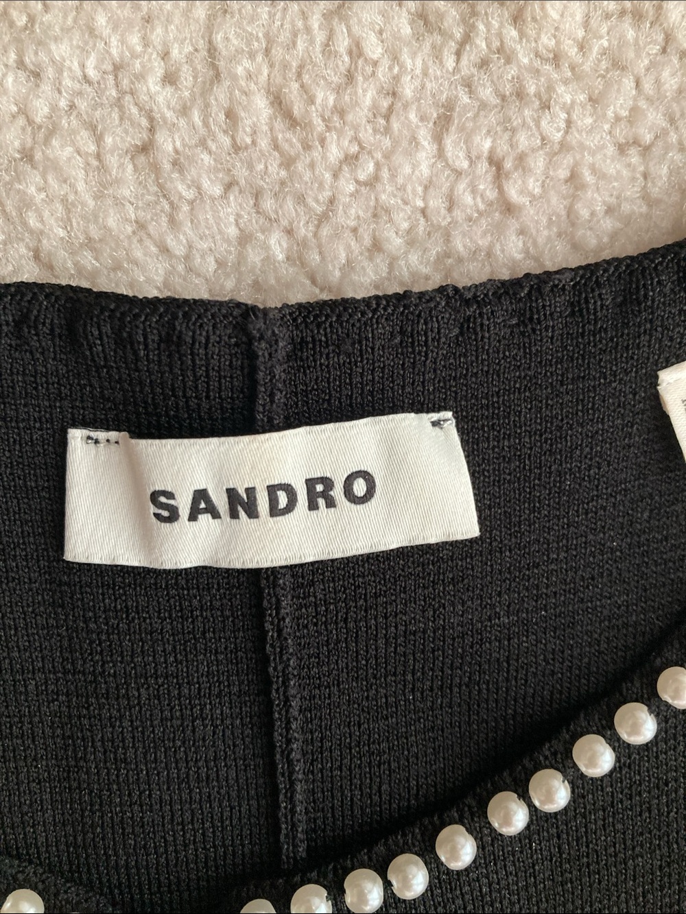Sandro knit midi dress with faux pearl beading - Picture 4 of 11